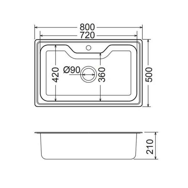 Νεροχύτης Arena 80x50 22080